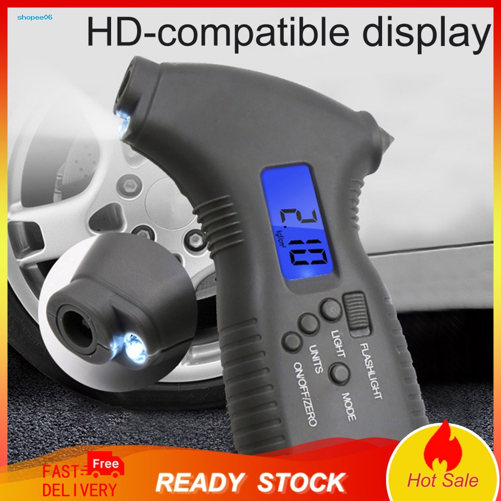 Máy Đo Áp Suất Lốp Xe Hơi Không Dây Đa Năng 8 Trong 1 Có Đèn LED Nền