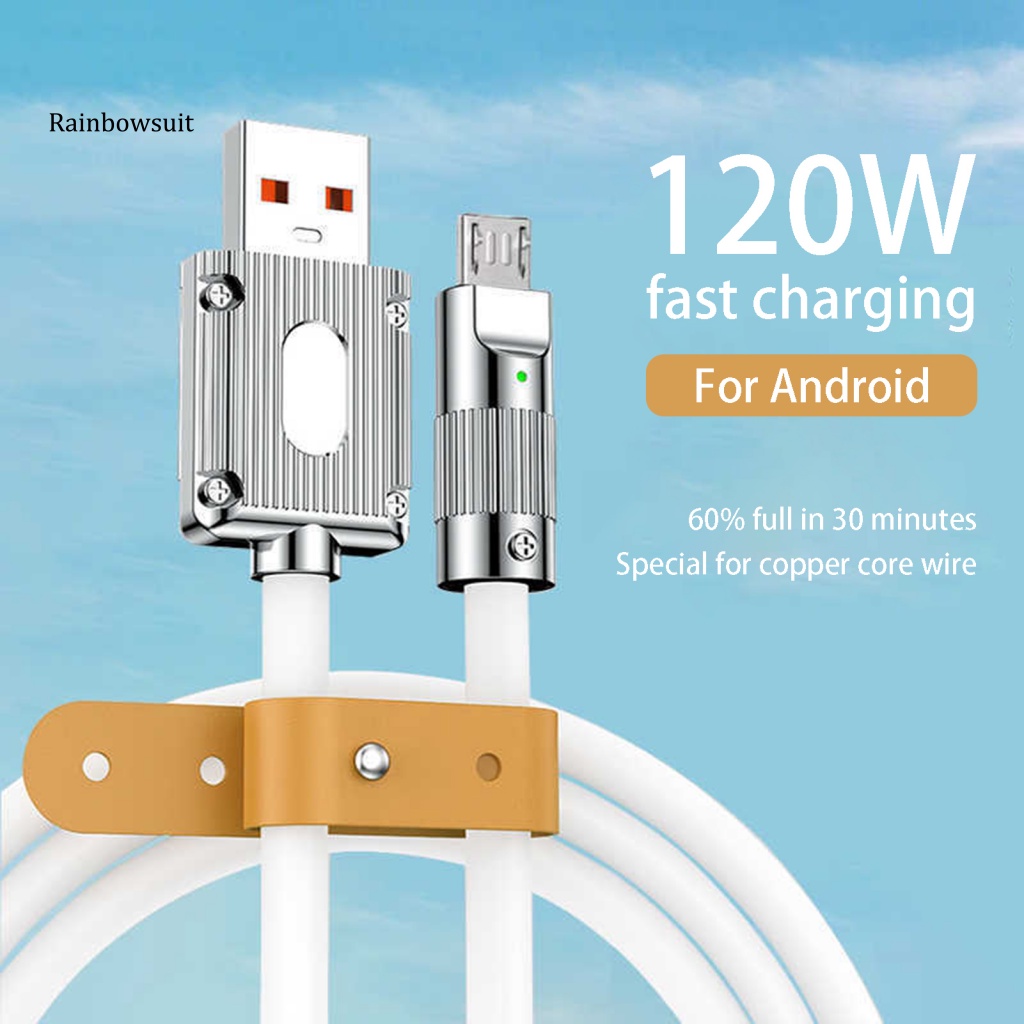 Dây Cáp Sạc Nhanh 6A 120W Mềm Mại Dành Cho Android