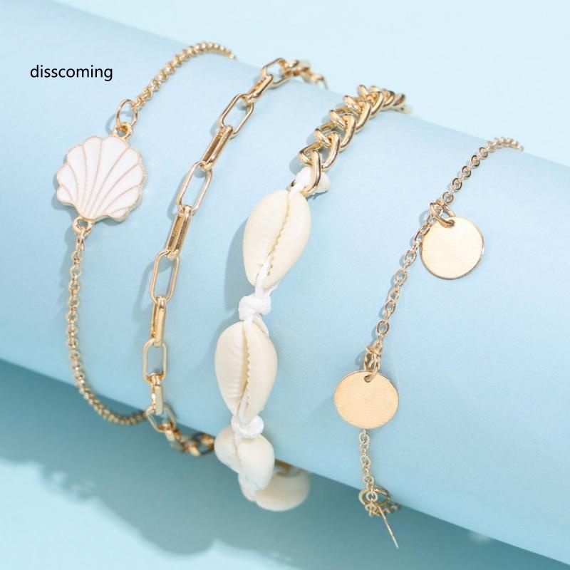 Băng Đô SL SL SL SL SL| Lắc Chân Đính Tua Rua Vỏ Sò Tự Nhiên Thời Trang