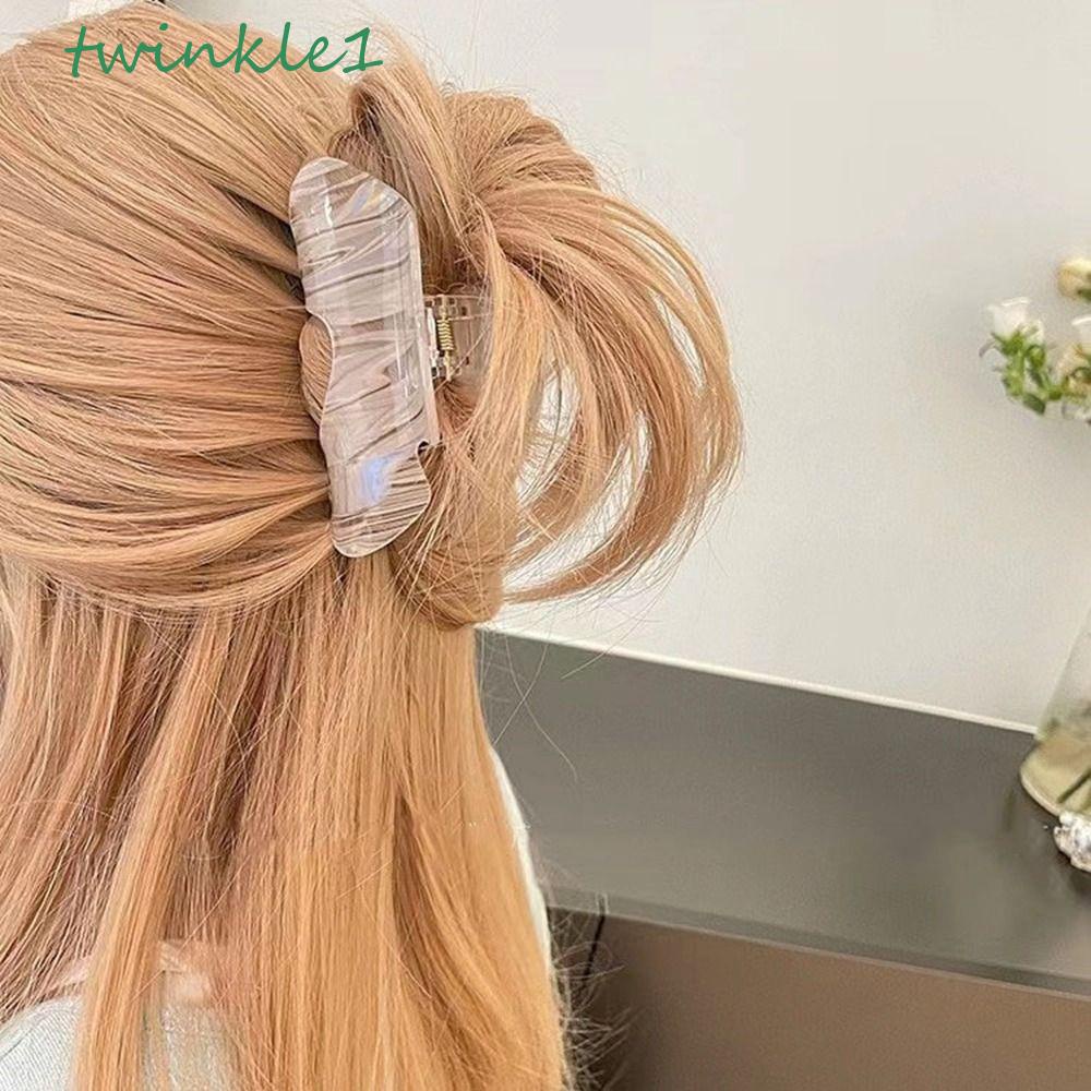 TWINKLE Kẹp Tóc Hình Cá Mập / Hình Học Cỡ Lớn Phong Cách Hàn Quốc Dễ Thương Cho Nữ