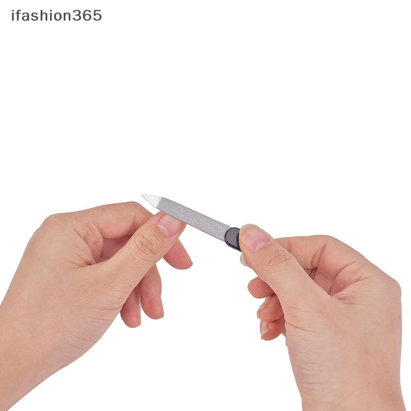 Set 5 Cây Dũa Móng Hai Mặt Bằng Kim Loại Tay Cầm Nhựa DIY Thời Trang ifashion365