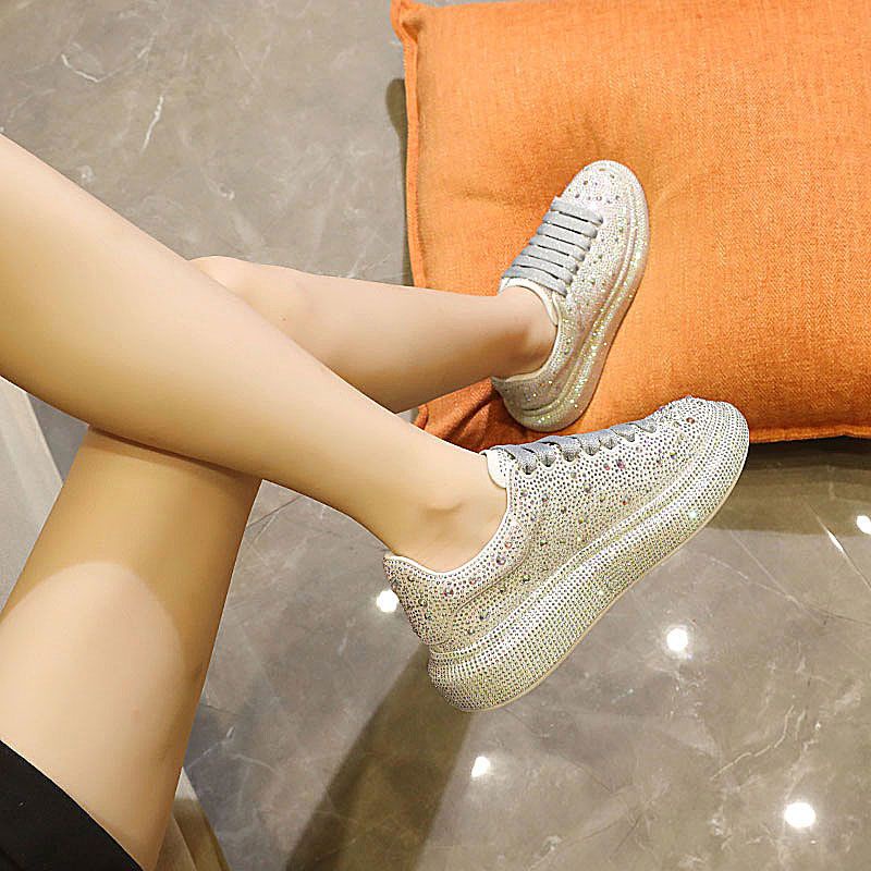 Giày Thể Thao Đế Dày Đính Kim Cương Giả Dễ Phối Đồ Thời Trang Châu Âu 2023