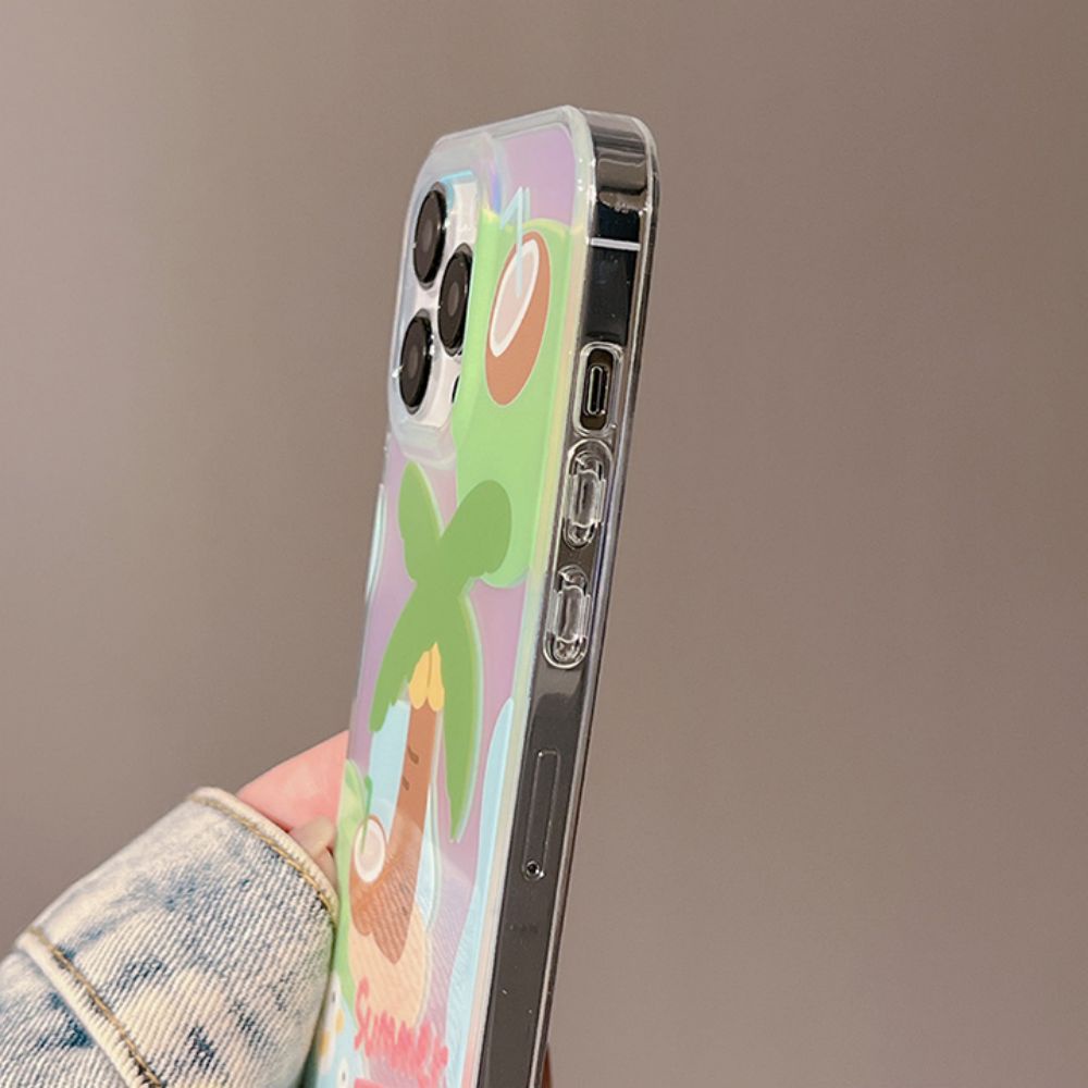 Ốp Điện Thoại TPU Mềm Chống Sốc Họa Tiết Cây Dừa / Vịt Cho IPhone 14 13 12 11 Pro Max X XR 8 7 Plus