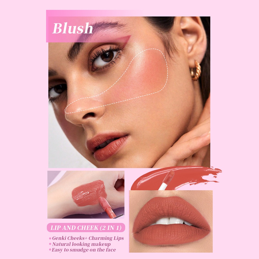 Phấn Má Hồng Dạng Lỏng QiBest 3 Trong 1 Chống Nước Tiện Dụng