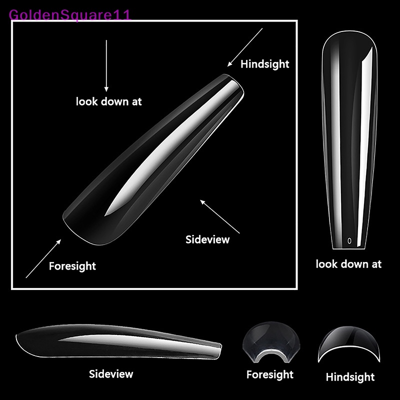 Hộp 240 Móng Tay Giả Bằng Acrylic Trong Suốt