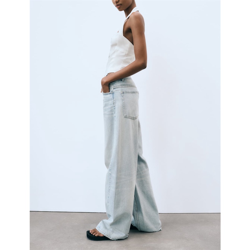 Zara Áo Hai Dây Vải Lanh Co Giãn Hở Lưng Gợi Cảm Cho Nữ 4661011