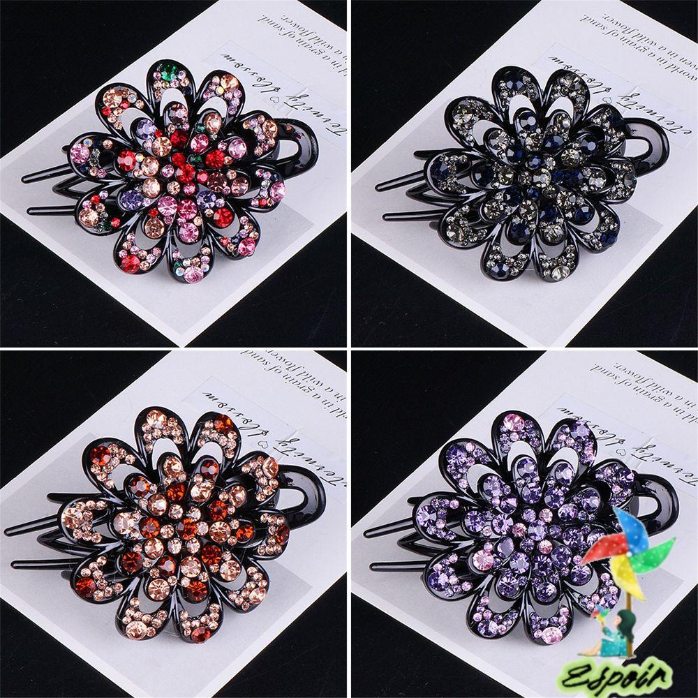 ESPO Kẹp Tóc Mỏ Vịt Đính Pha Lê Tạo Kiểu Tóc Thời Trang Cho Nữ