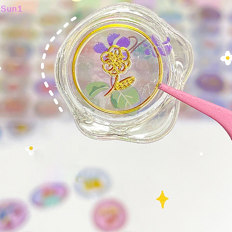 Sun1 &gt; 18 Tờ Nhãn Dán Niêm Phong DIY Trong Suốt Sáng Tạo Phong Cách Vintage