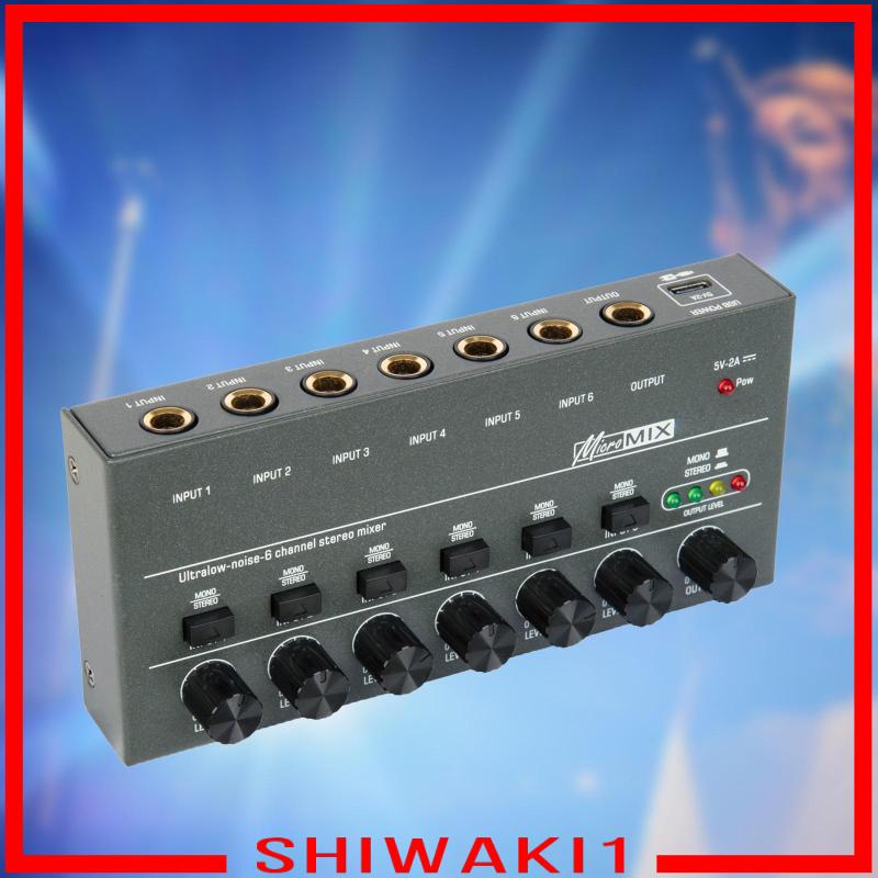 Bộ Thiết Bị Trộn Âm Thanh 6 Đầu Vào Mini Chuyên Dụng Cho Máy Trộn CD / Guitar Bass