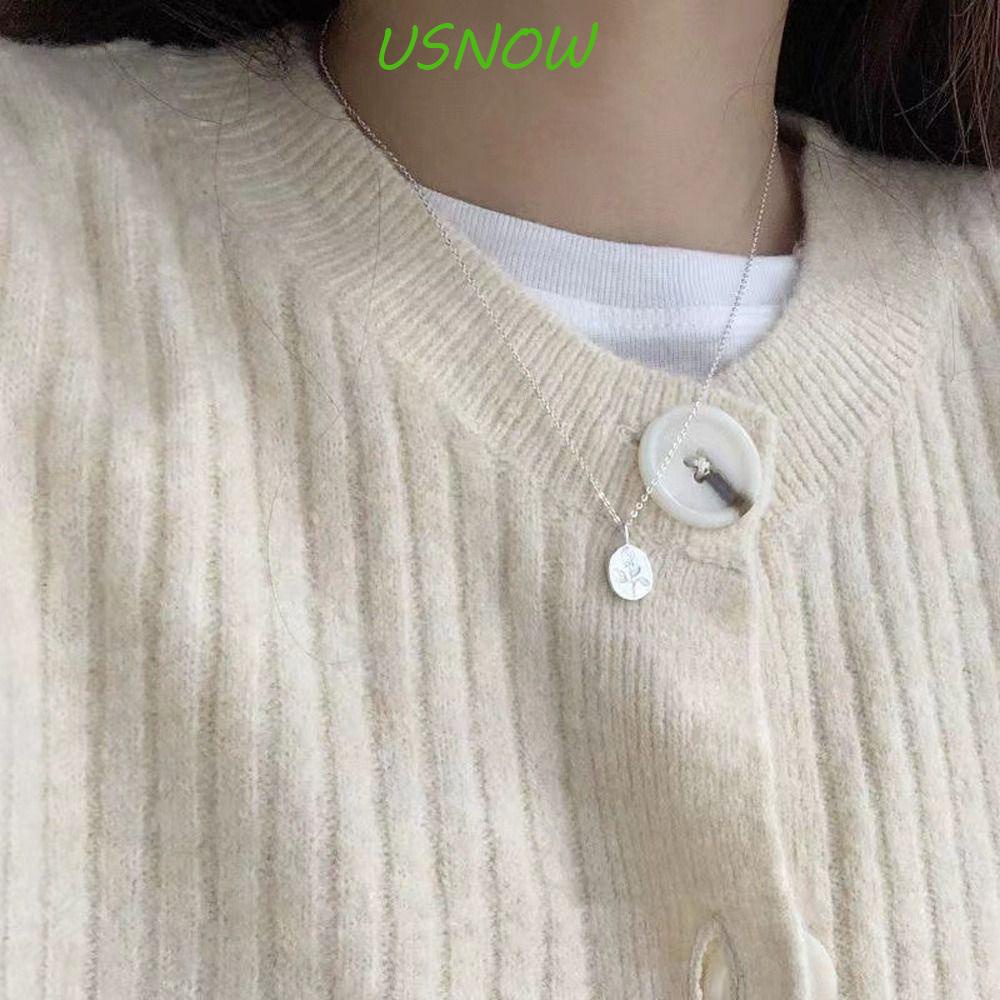 USNOW Vòng cổ Hợp Kim Bạc Phong Cách Pháp Thời Trang Cho Nữ