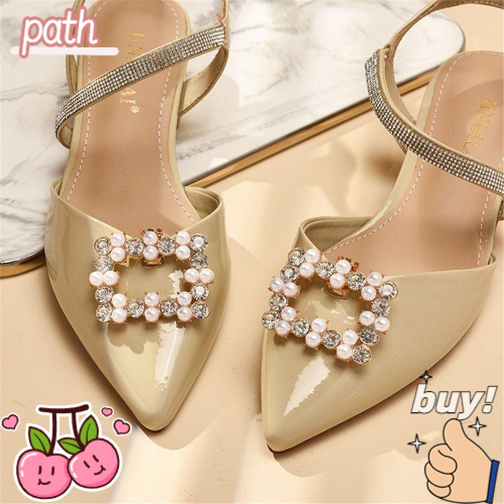 PATH Set 2 Kẹp Giày Cao Gót Đính Đá Pha Lê Charms