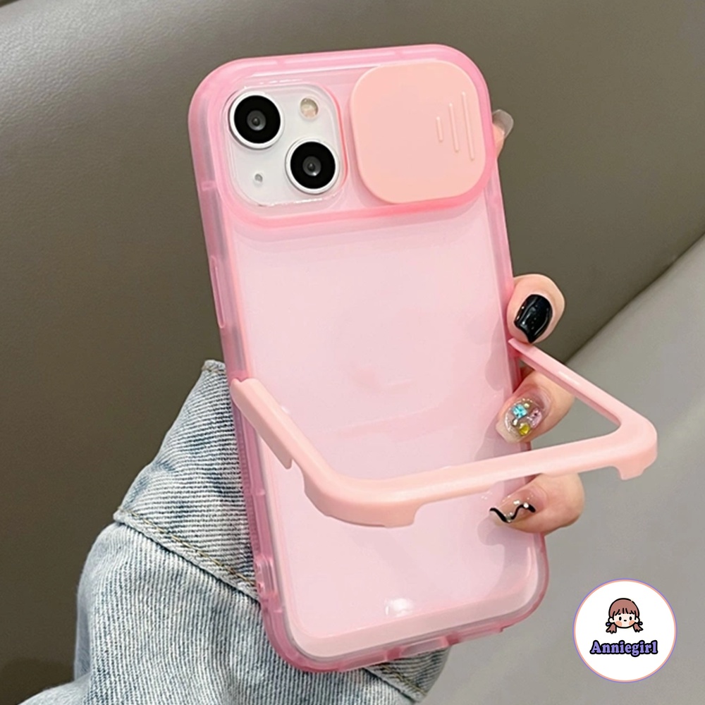 Ốp Điện Thoại Dẻo Kèm Giá Đỡ Kiểu Đẩy Chống Sốc Bảo Vệ Ống Kính Máy Ảnh Cho IPhone 14 13 12 11 Pro Max