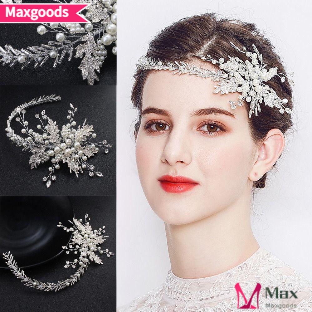 MAXG Băng Đô Cài Tóc Đính Đá Phong Cách Bohemian Cho Cô Dâu