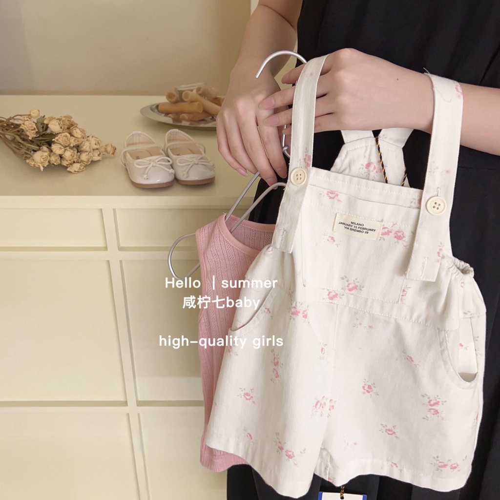 Cô Gái Mới Năm 2023 Quần Yếm Hoa Trẻ Em