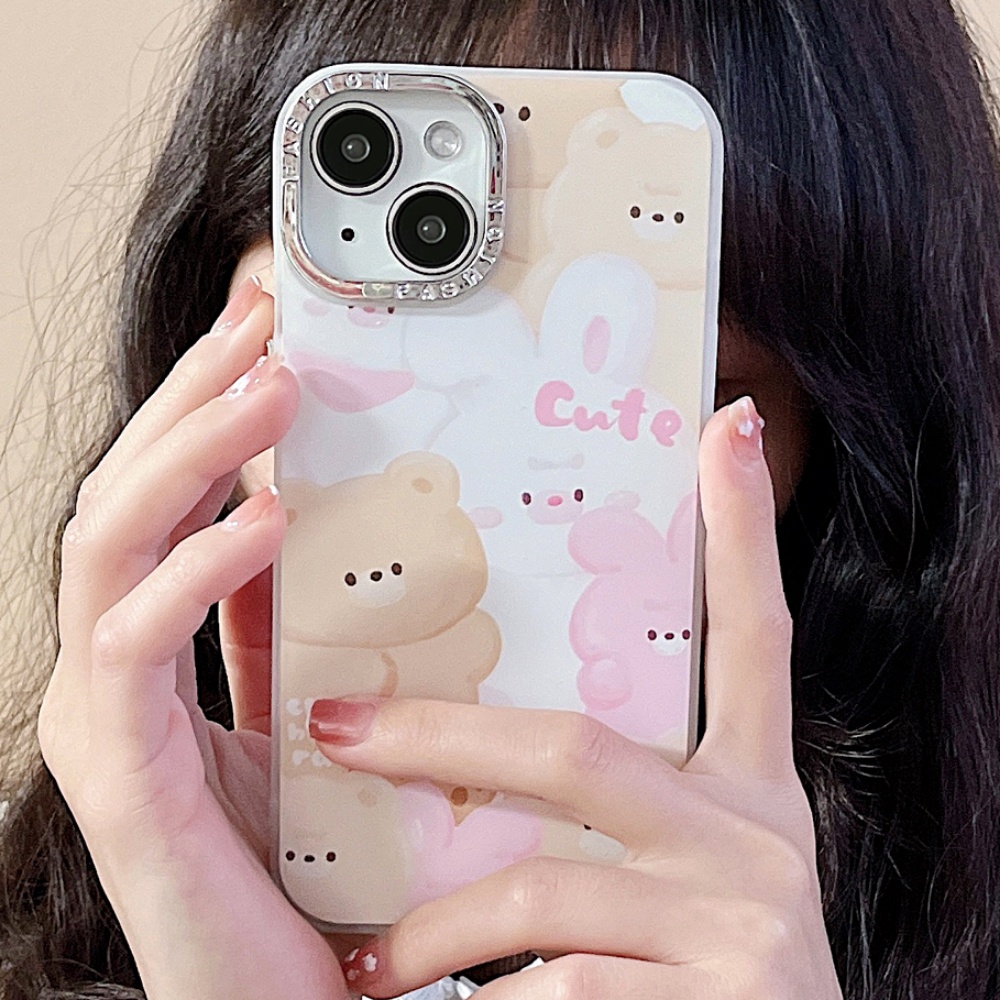 Ốp Điện Thoại TPU Dẻo Họa Tiết Hoạt Hình Gấu / Thỏ Dễ Thương Chống Sốc / Bụi Bẩn Cho IPhone 14 13 12 11 Pro Max X XR 8 7 Plus
