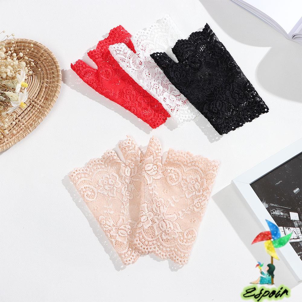 ESPO Găng Tay Lái Xe Hở Ngón Phối Ren Thời Trang