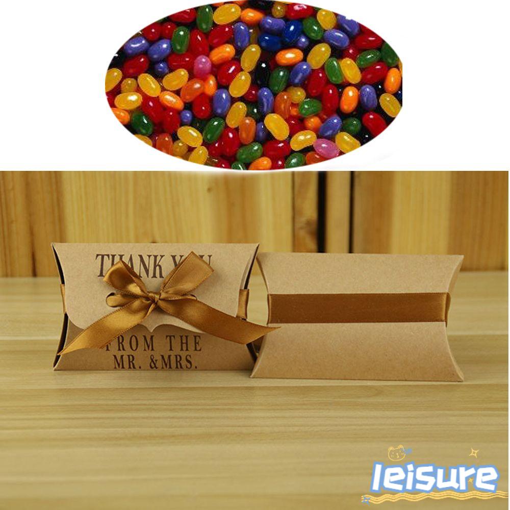 LEISURE 50 Hộp Đựng Kẹo Hình Gối Cổ Điển Lãng Mạn