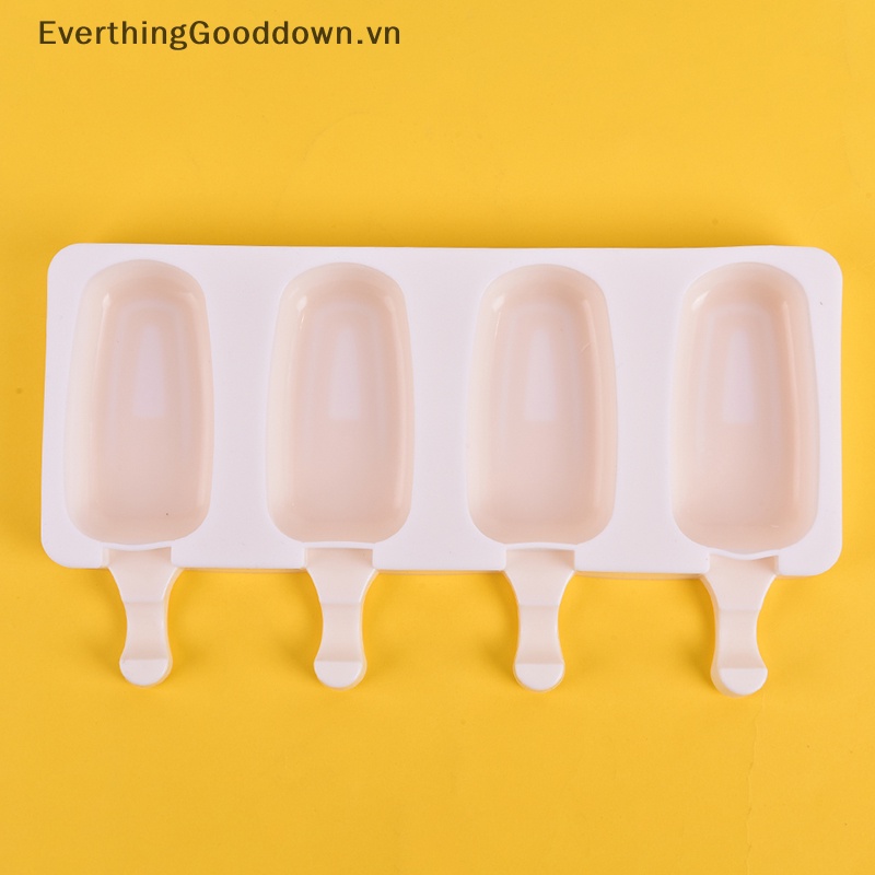 Khuôn Silicon Làm Kem Que Gồm 4 Ngăn Tiện Dụng