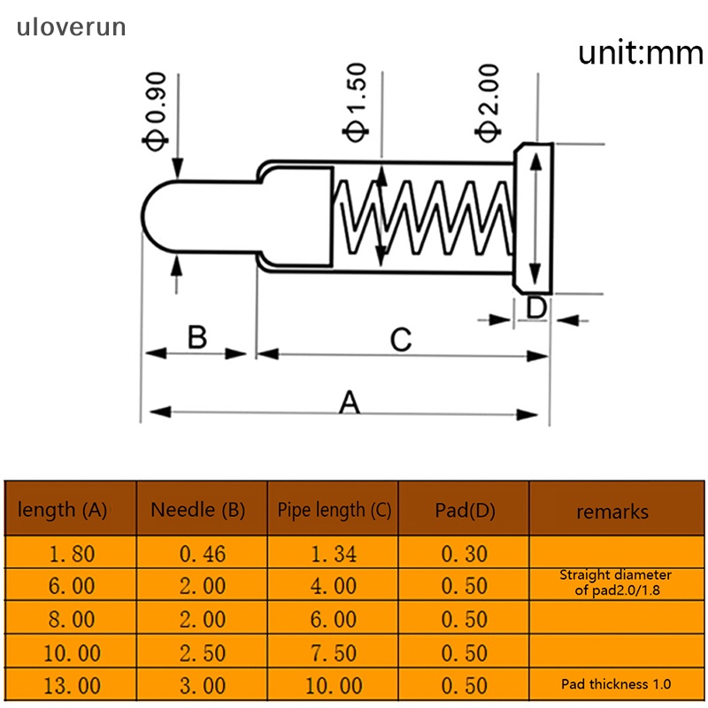Set 10 Pin Nối Pogo SMD PCB 1.8 6 8 10 13 MM Chuyên Dụng