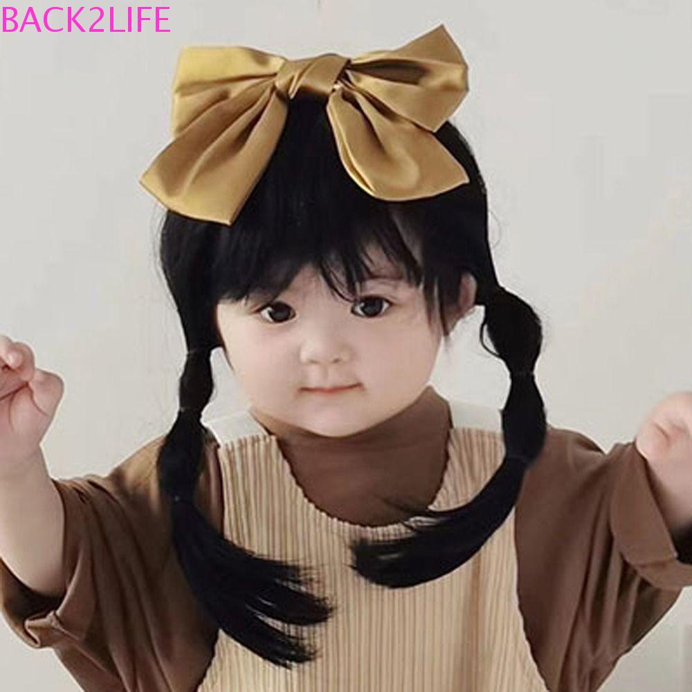 BACK2LIFE Bộ Tóc Giả Xoăn Ngắn Bằng Sợi Tổng Hợp Tự Nhiên Dễ Thương Dành Cho Bé Gái