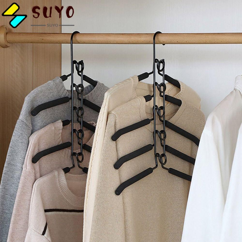 SUYO Móc Treo Quần Áo Bằng Kim Loại Tiết Kiệm Không Gian Có Thể Điều Chỉnh