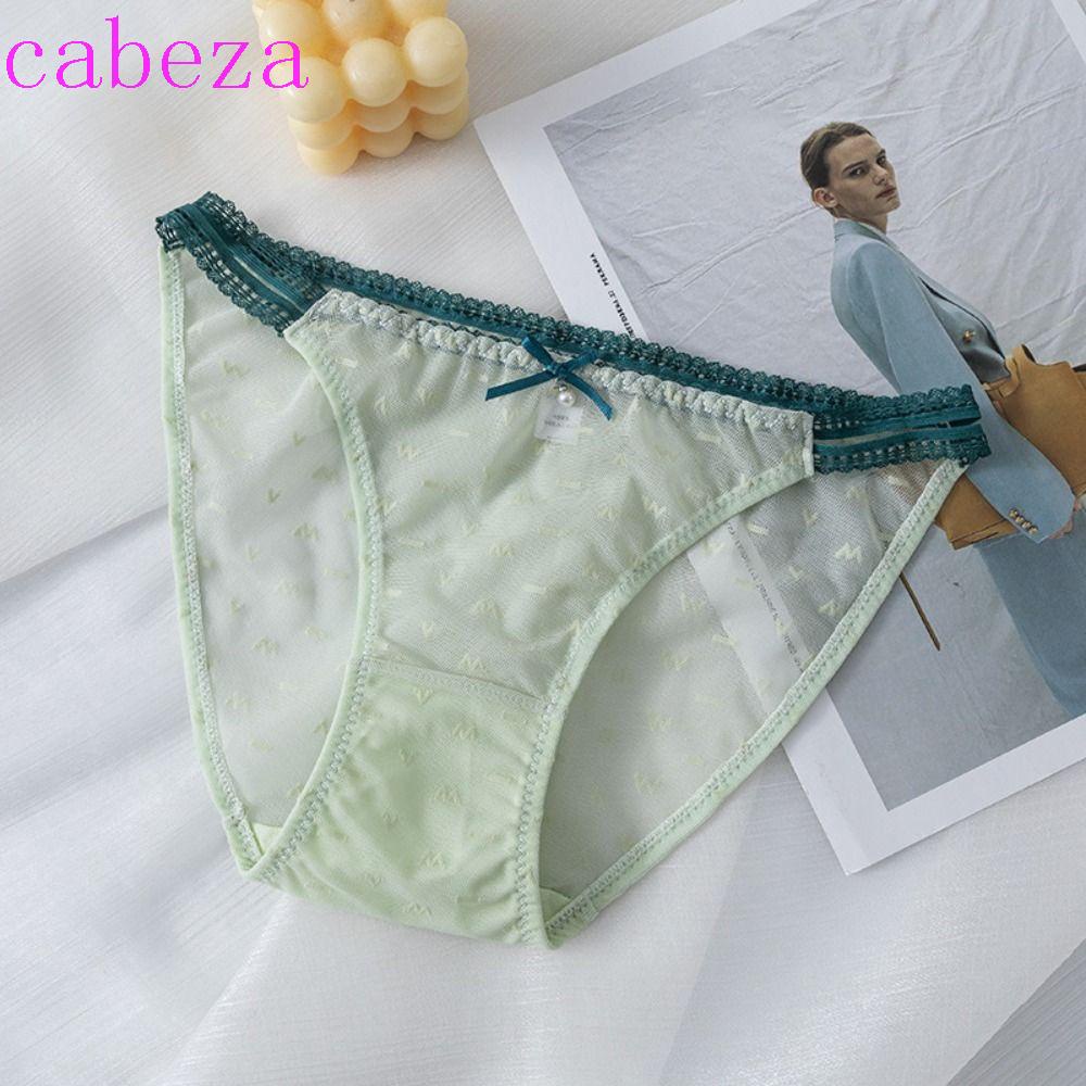CABEZA Quần Lót Cotton Mềm Mại Co Giãn Phối Ren Phong Cách Hàn Quốc