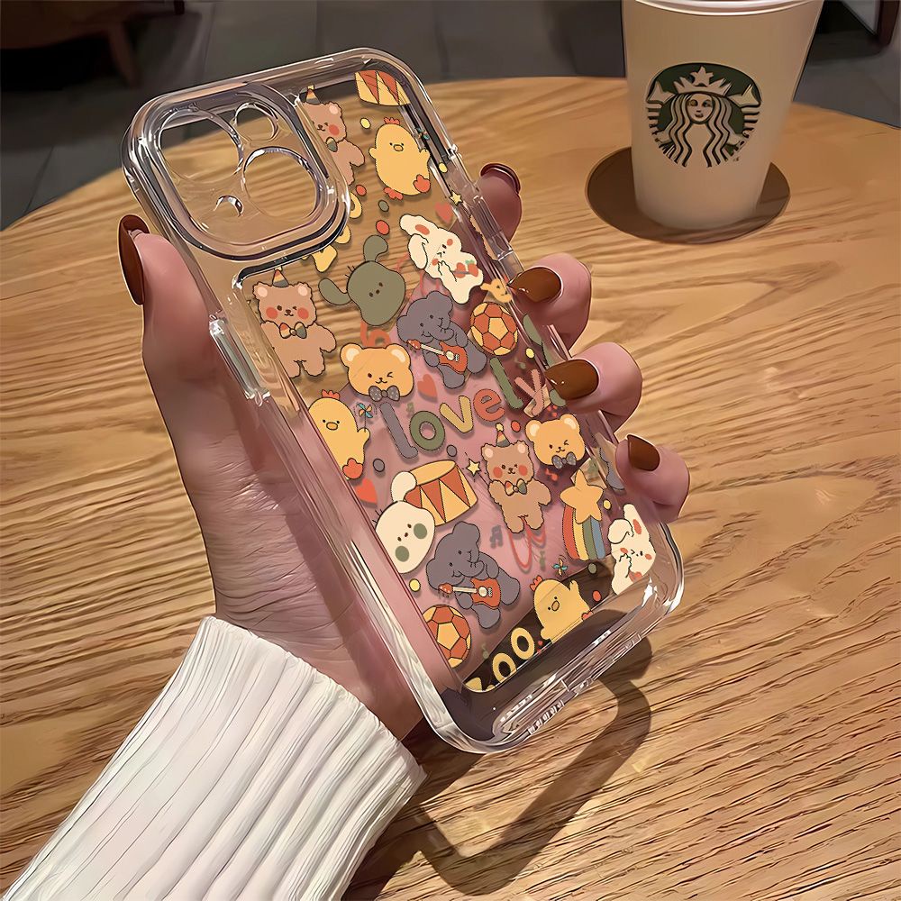 Ốp Điện Thoại Dẻo Họa Tiết Hoạt Hình Chú Gấu Dễ Thương Cho iPhone14Promax 713 Soft 128p 11