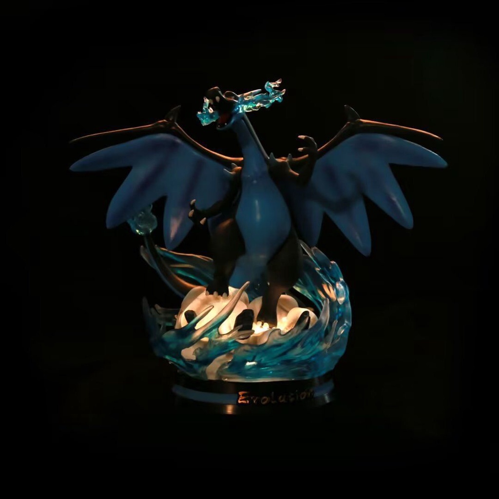 Mô Hình Đồ Chơi Nhân Vật Pokemon Mega Charizard X Phát Sáng Độc Đáo