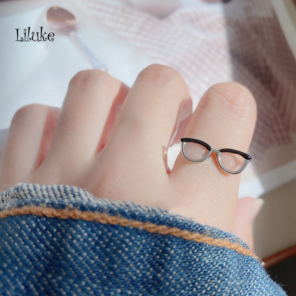 Nhẫn Hình Mắt Kính Mở Trơn Mượt Có Thể Điều Chỉnh Cho Nữ