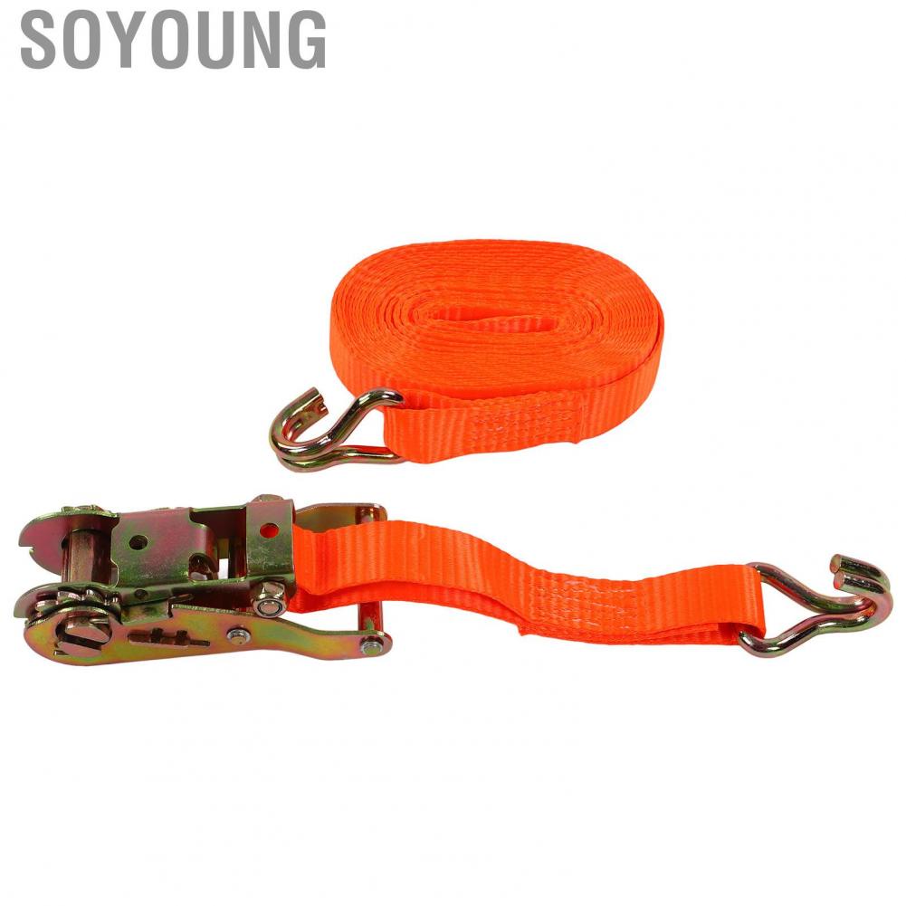 Soyoung Lashing Strap Ratchet Tie Down UV Proof Tear Resistant for Truck Trailer