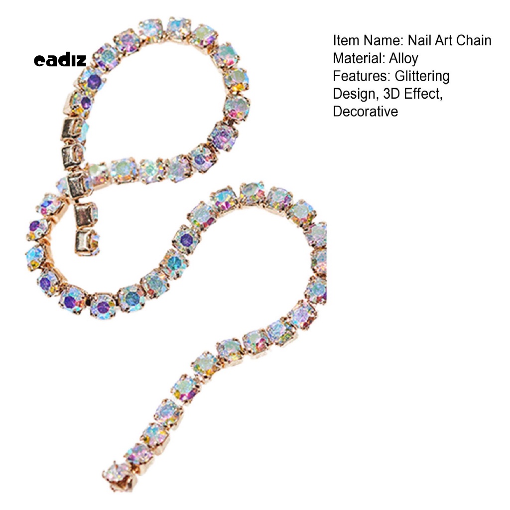 Set 6 Phụ Kiện Chuỗi Ngọc Trai / Kim Loại Trang Trí Móng Tay Nghệ Thuật DIY