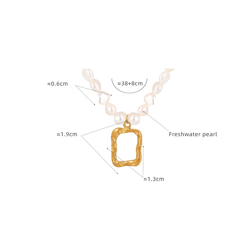 Vòng cổ Chuỗi Ngọc Trai Hình Bầu Dục Không Phai Màu Phong Cách Pháp Thanh Lịch