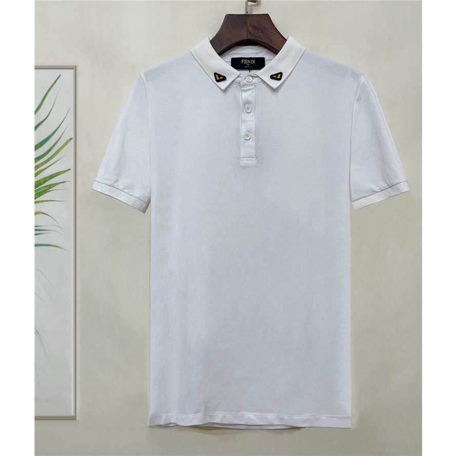 Áo Thun polo Nam Tay Ngắn Thêu Họa Tiết Fendi1 Size S-4XL