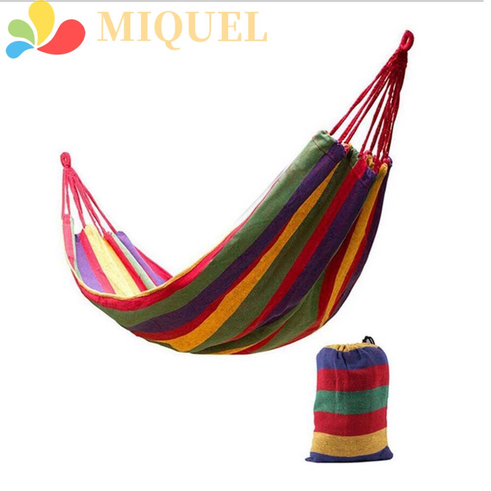 MIQUEL Võng Treo Bằng Vải Bạt Gọn Nhẹ In Họa Tiết Kẻ Sọc Đa Ứng Dụng