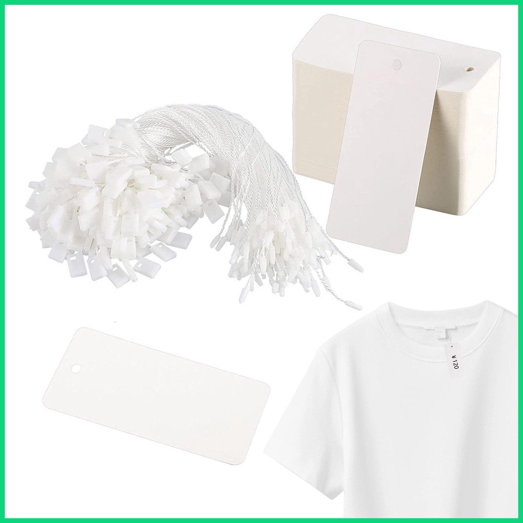 Cuộn 200 Nhãn Giấy Kraft Có Dây Treo Trưng Bày Trang Sức