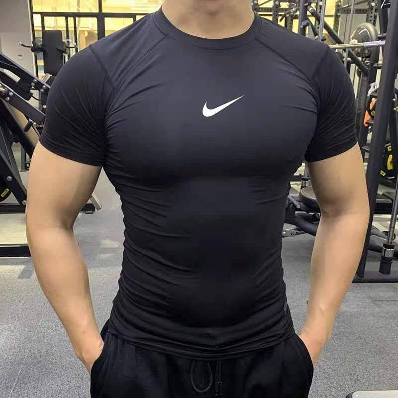 Sports Tights Basketball Running Fitness Short-Sleeved T-shirt Quick-Drying Breathable High Elastic Track and Field Training Compression Vest for Men qXh1