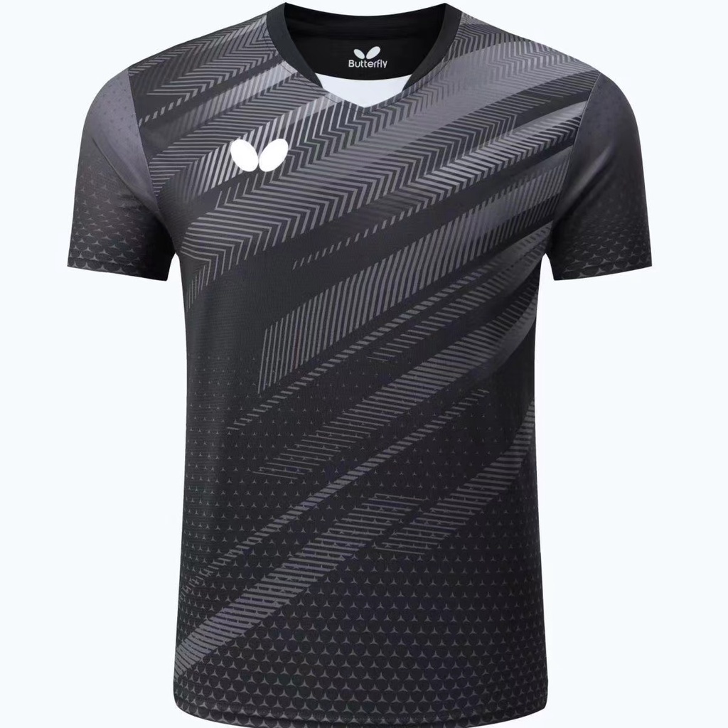Áo Bóng Bàn Ngắn Tay Họa Tiết Bướm Mới Cho Nam Nữ Tập Luyện