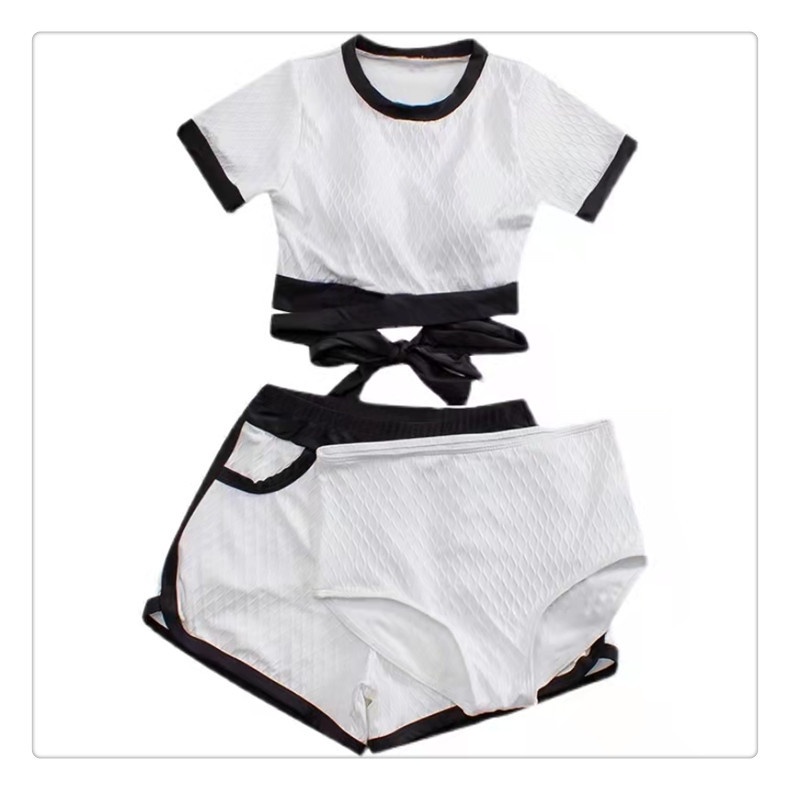 Bộ Đồ Bơi 3 Mảnh Phong Cách Thể Thao Màu Đen Cho Nữ