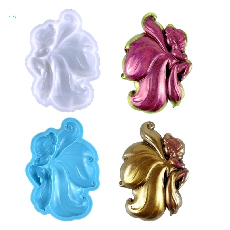 Khuôn Silicone Làm Móc Khóa / Đồ Trang Sức Thủ Công DIY Hình Hoa Sáng Bóng