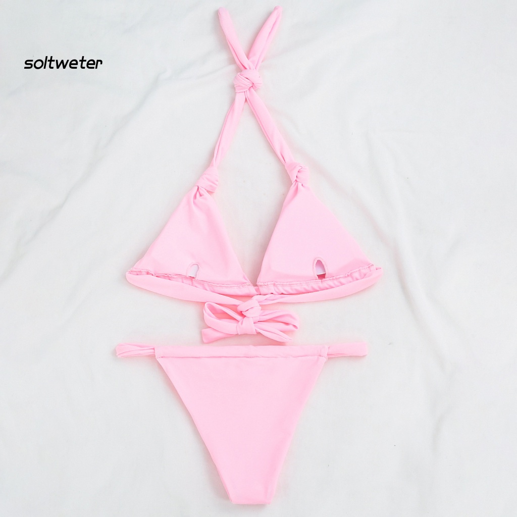 Bộ Bikini 2 Mảnh Hở Lưng Có Mút Đệm Màu Sắc Thời Trang Mùa Hè Cho Nữ