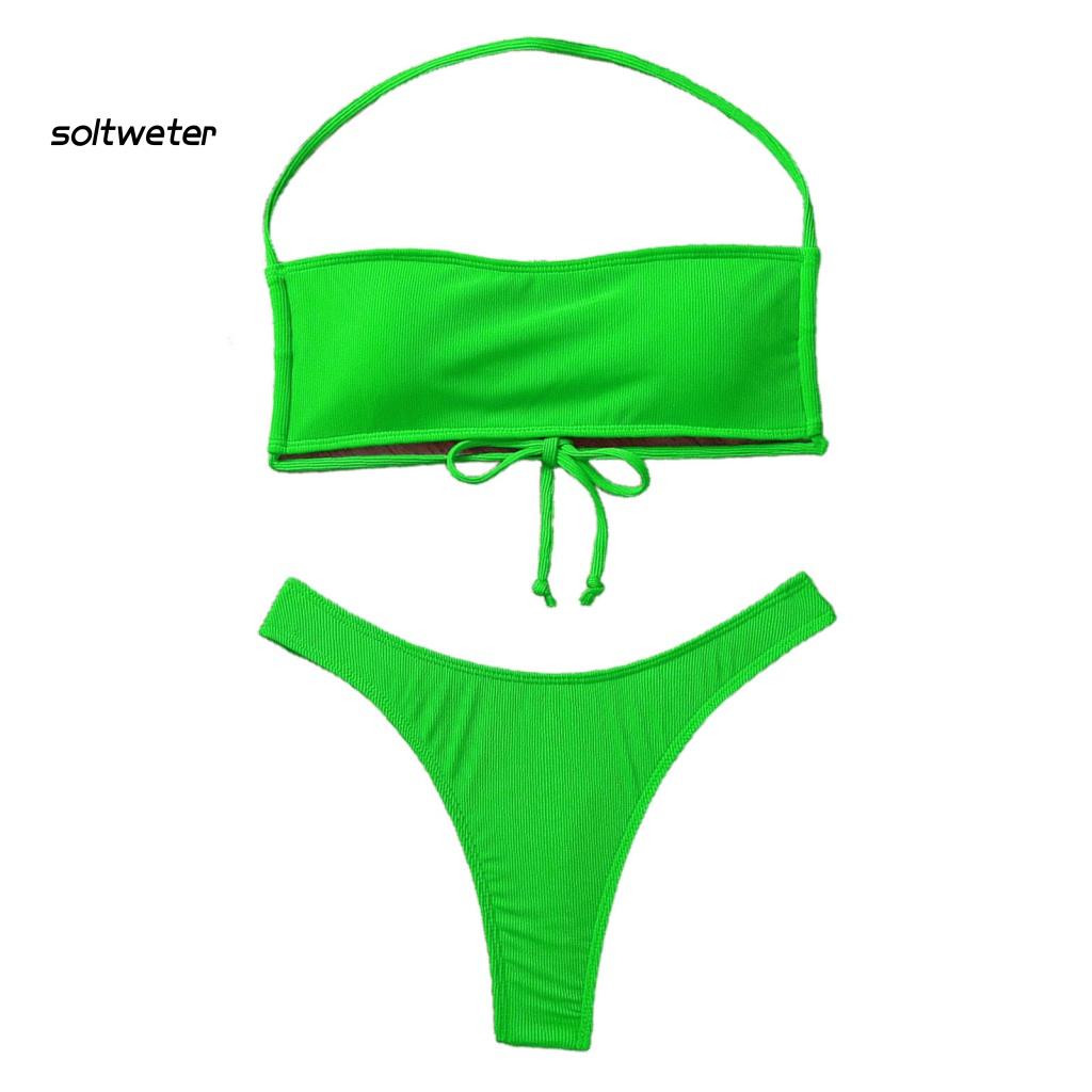 Bộ Bikini 2 Mảnh Màu Sắc Thời Trang Gợi Cảm Cho Nữ