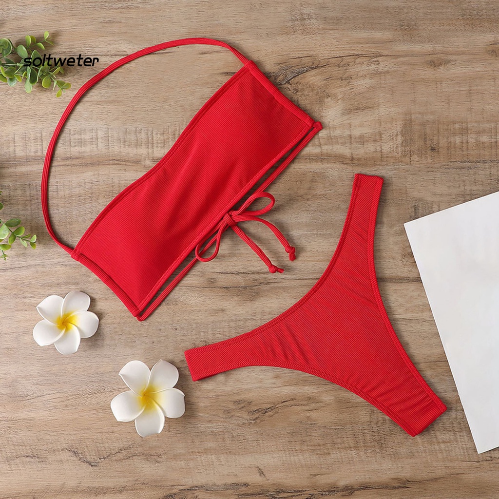 Bộ Bikini 2 Mảnh Màu Sắc Thời Trang Gợi Cảm Cho Nữ