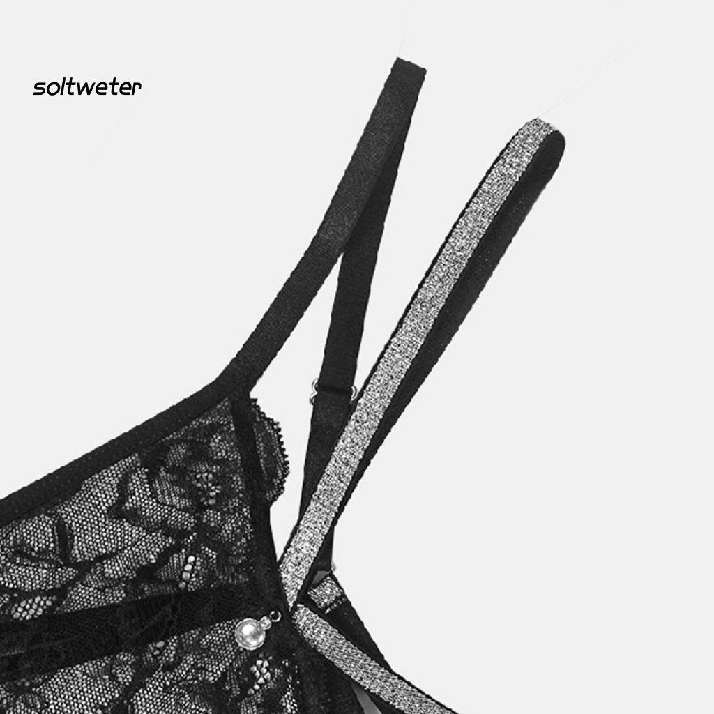 Quần Lót Lọt Khe Phối Ren Đính Đá Màu Sắc Tương Phản Lấp Lánh Với Dây Đeo Tùy Chỉnh Thời Trang Quyến Rũ Cho Nữ