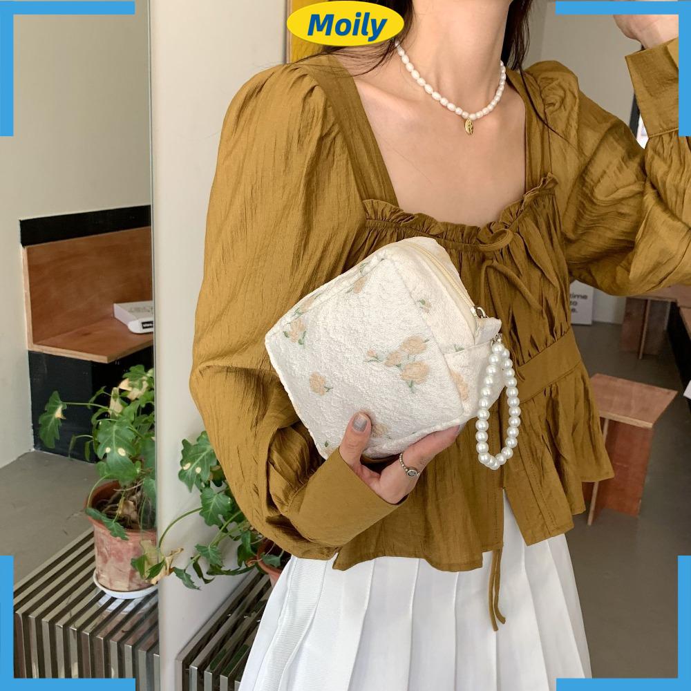 MOILYVN Túi Đựng Mỹ Phẩm Họa Tiết Hoa Xinh Xắn Thời Trang Dành Cho Mùa Hè