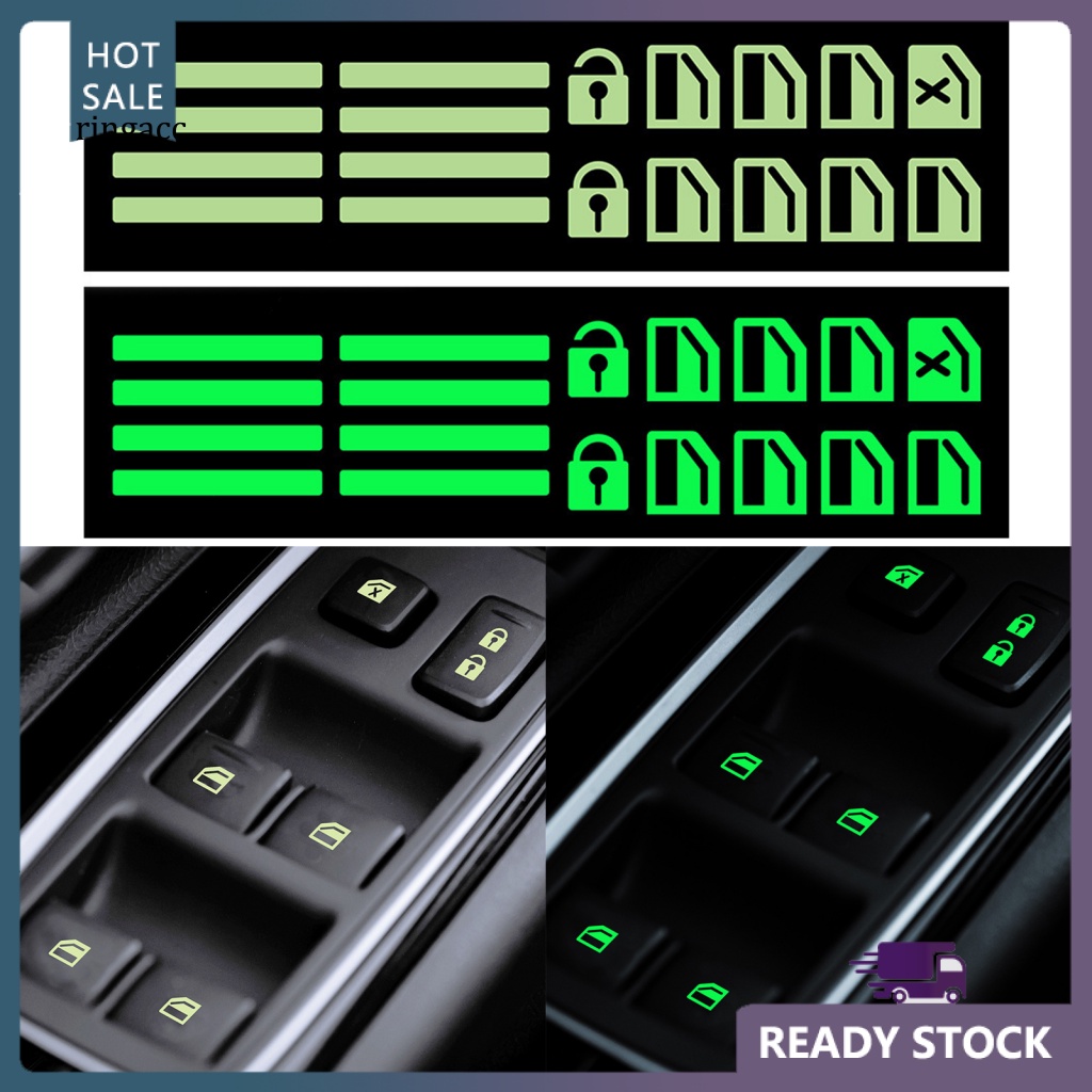 Miếng Dán Nút Điều Khiển Cửa Sổ Xe Hơi Tự Dính Họa Tiết Dạ Quang