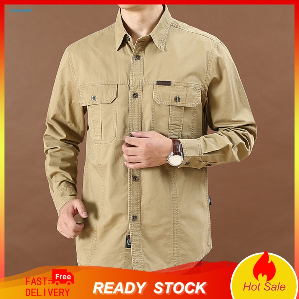 Áo Sơ Mi Nhiều Túi Màu Sắc Thời Trang Cho Nam