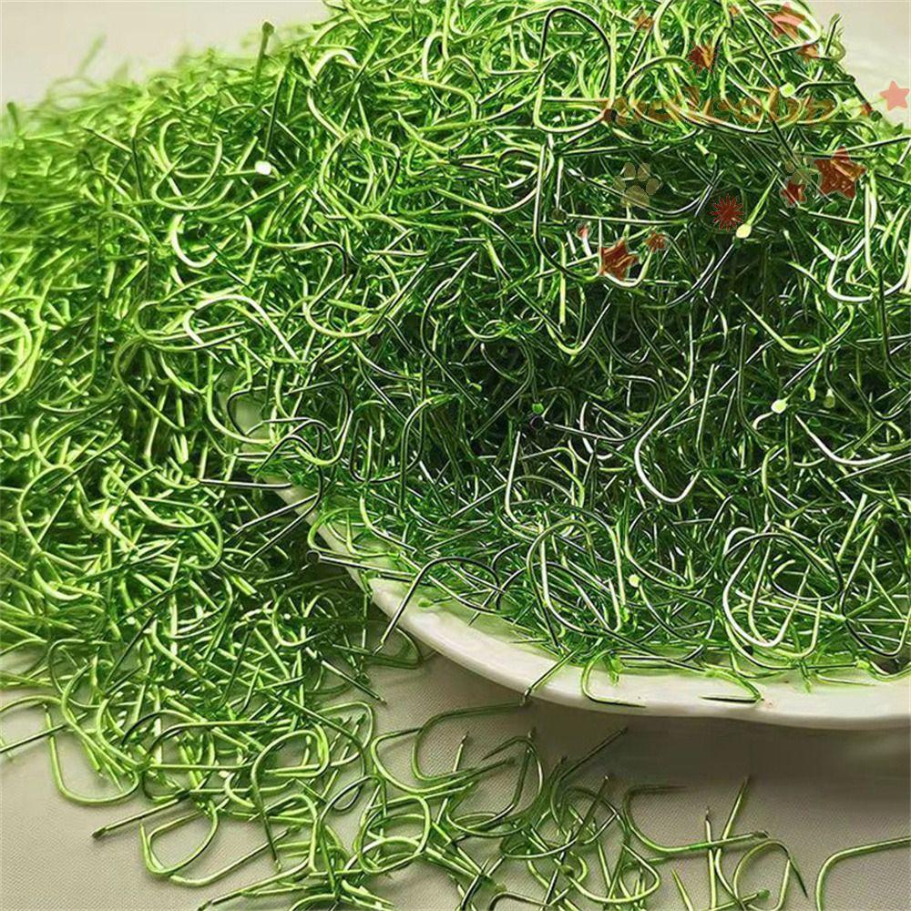 MALCOLM Set 50 Lưỡi Câu Cá Nhỏ Màu Xanh Lá Tay Cầm Dài