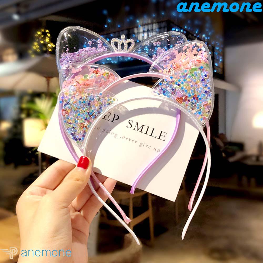 ANEMONE Băng Đô Cài Tóc Đính Kim Sa Lấp Lánh Thời Trang Hàn Quốc