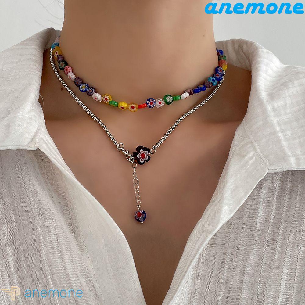 Set 3 Vòng cổ Hợp Kim Hoa Tua Rua