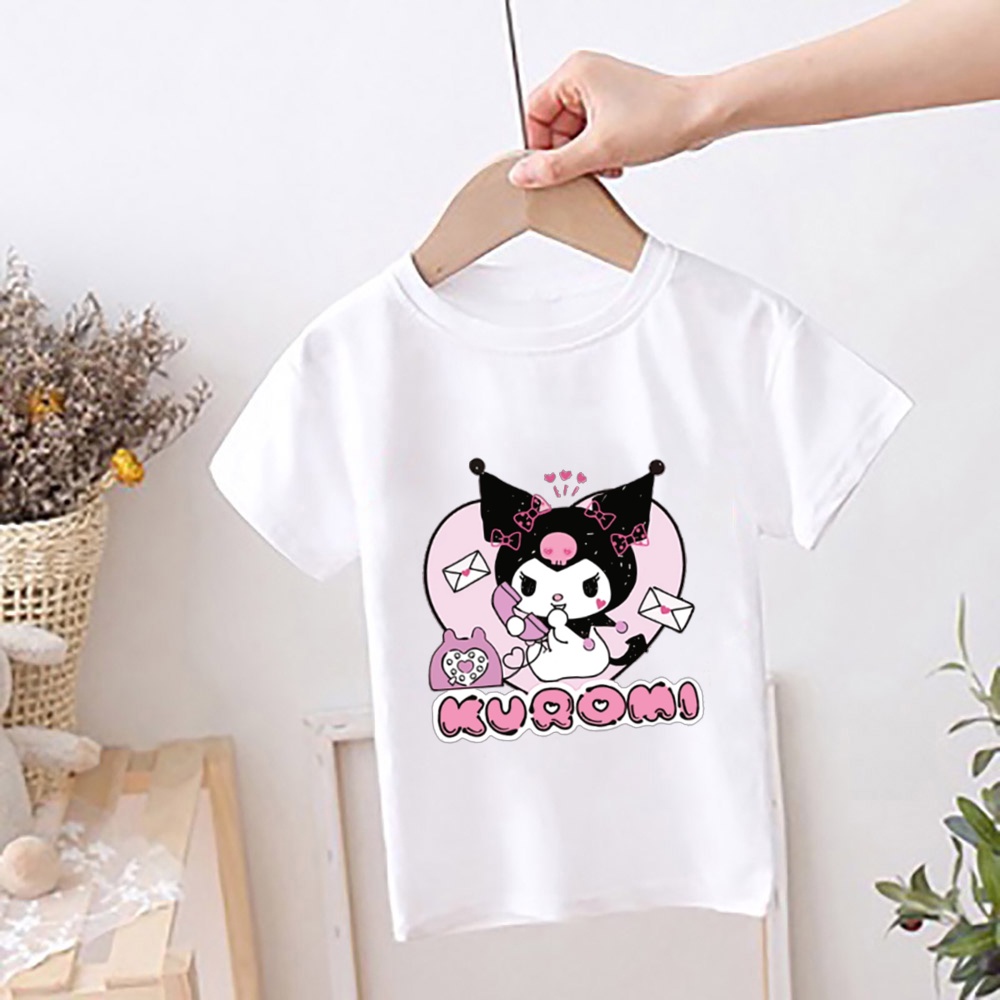 Dễ Thương Áo Thun Tay Ngắn In Hình kuromi Đáng Yêu Dành Cho Bé Gái